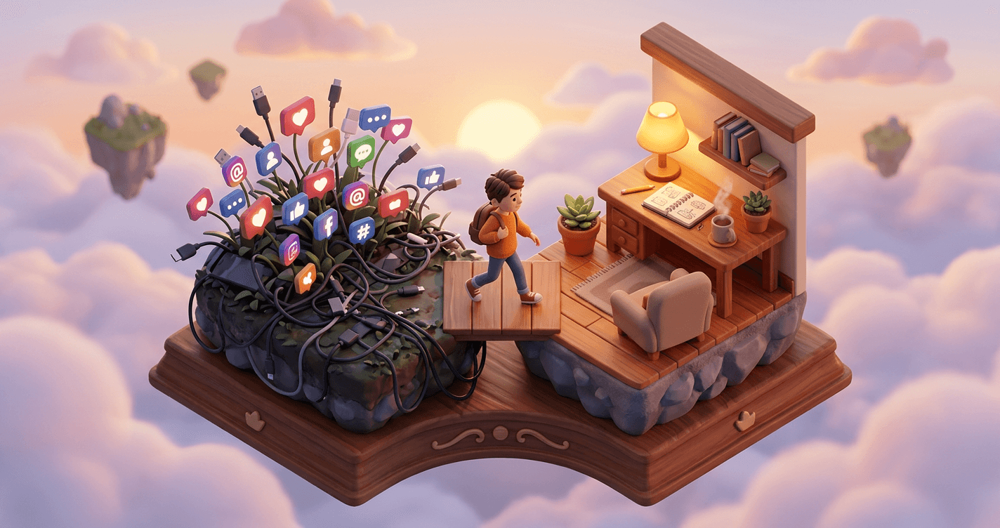 Abstract illustration of a brain breaking through procrastination barriers